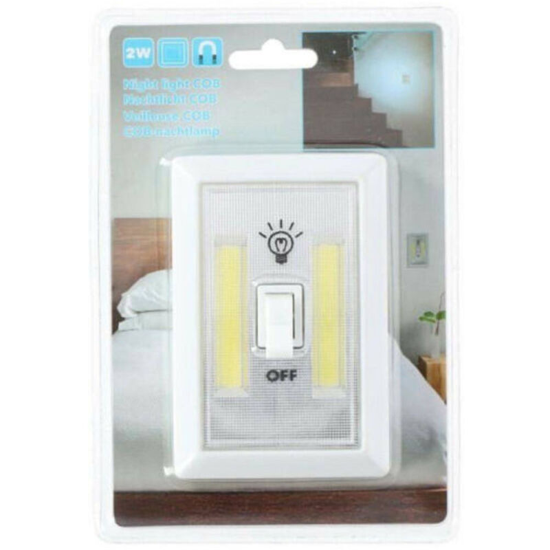 Luce Notturna Da Notte 2xcob 2w a Batterie Sicurezza Bambini Con Interruttore - - Trade Shop Traesio