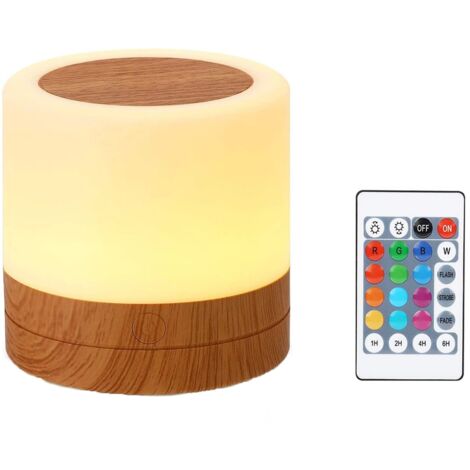 Luce notturna, LED, RGB, con telecomando, 1500mAh, USB, bianca