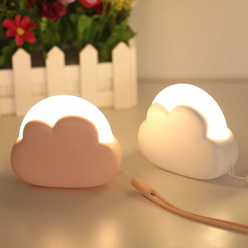 Image of Luce notturna per bambini con funzione di oscuramento a pulsante, luce notturna a led ricaricabile, lampada da comodino con 4 modalità (Confezione da