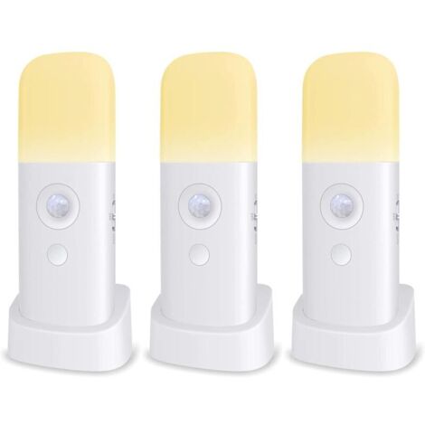 Luce notturna per bambini, con sensore di movimento, luminosità regolabile, portatile, ricaricabile, ideale per camera da letto, cameretta e soggiorno (confezione da 3)