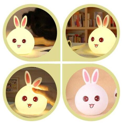 Luce notturna per bambini e neonati, luci notturne portatili con illuminazione a 7 tasti, opzione di ricarica USB.