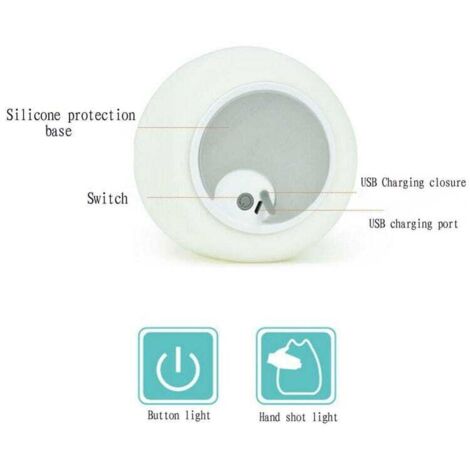 Luce notturna per bambini multicolore ricaricabile a forma di gatto in silicone con luce LED