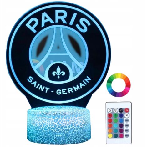 Luce notturna per bambini Paris Saint Germain PSG 16 LED 3D + telecomando