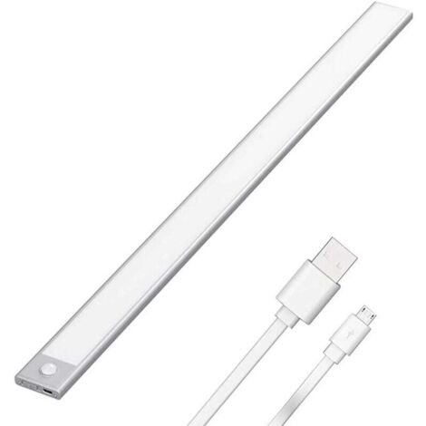 Luce per armadio a 113 LED da 60 cm, senza fili, ricaricabile tramite USB, magnetica, con sensore di movimento, 3 modalità di illuminazione, portatile, luce per armadio, luce di emergenza da lavoro, 6