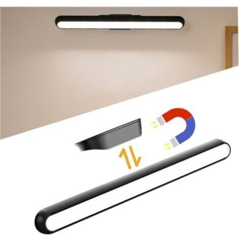Luce per armadio, luce LED dimmerabile con controllo touch e supporto magnetico, angolo regolabile, batteria ricaricabile USB da 2500 mAh, luce LED per armadio, ripostiglio, scale, cucina, corridoio