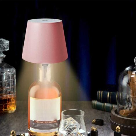 Luce per bottiglia di vino senza fili, Tai'deng dimmerabile in 3 colori, luce portatile per bottiglia di vino, rosa