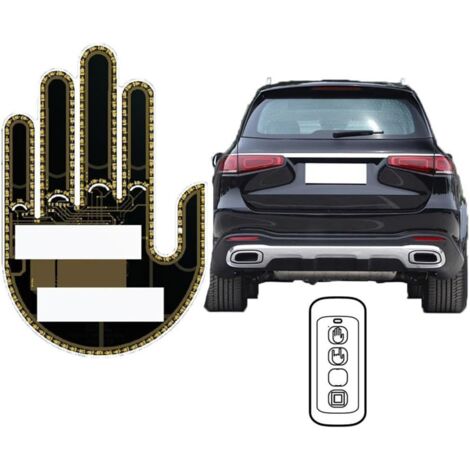 Luce per gesti con le dita, luce per finestrino auto con segno divertente, luce per auto con dita, luce per mano con dito alzato