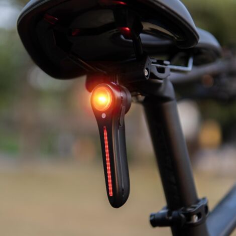 Luce Posteriore per Bici - 6 Modalità Smart Freno + Luce + Rilevamento Movimento - Luce Posteriore per Bici da 100 Lumen con Set Staffa a Sgancio Rapido per Sella e Reggisella, Tpye-C Ricaricabile, Im