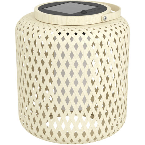 Luce Solare A Rete Esterno Marliano Legno Marrone Policarbonato Bianco Led