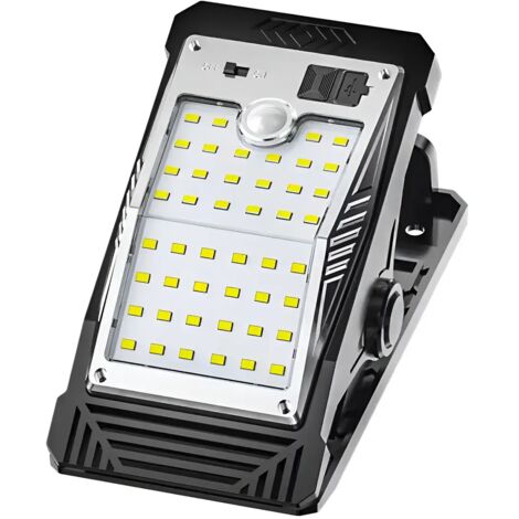 Luce solare con clip, attivata dal movimento, grado di protezione IP65, ideale per spazi esterni come cortili, giardini e cortili. Confezione da 2 (luce bianca).