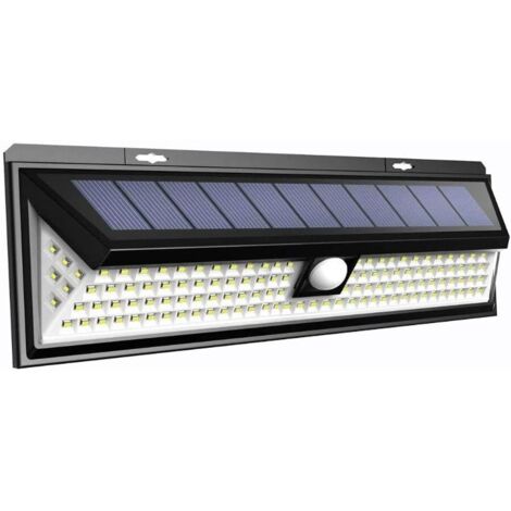 Luce solare da esterno con 180 LED con sensore di movimento, IP65, 3 modalità di illuminazione, faretto LED di sicurezza solare, 1 set