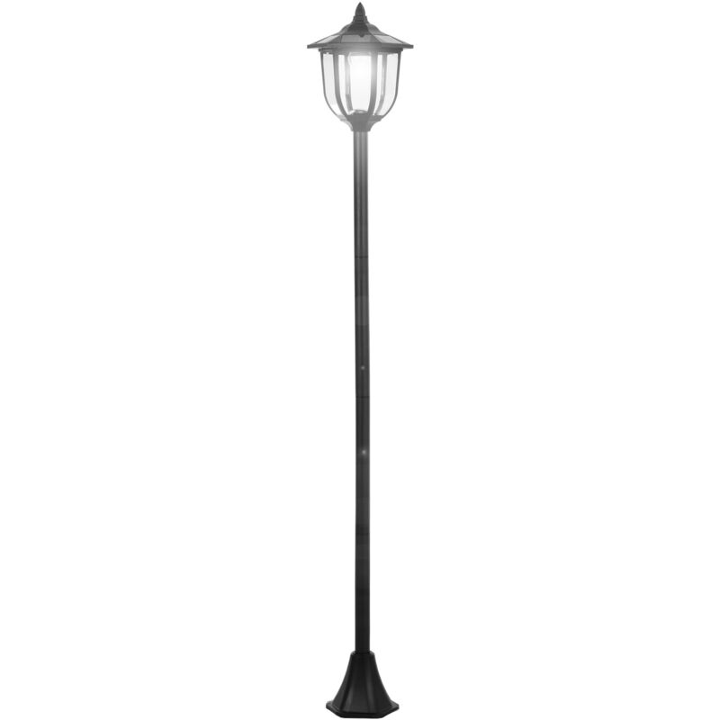 Luce solare da giardino, lanterna da giardino a LED 30/60 lumen, plastica, nera, Ø26.5 x H177 cm, per giardino e patio