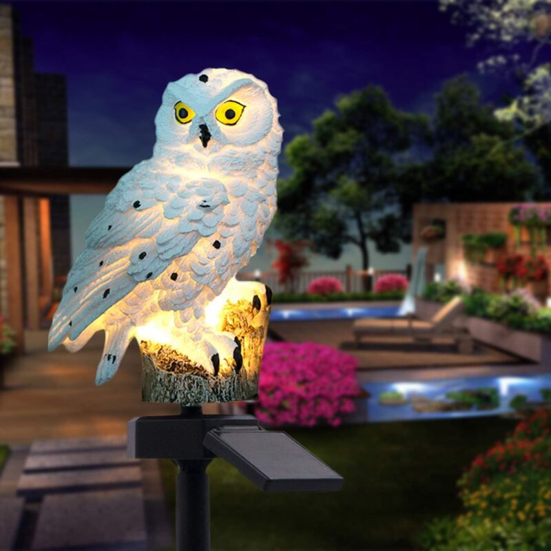 Image of Luce solare da giardino, luci solari da giardino a led impermeabili a forma di gufo per esterni, decorazione da giardino per matrimoni, feste, prati,