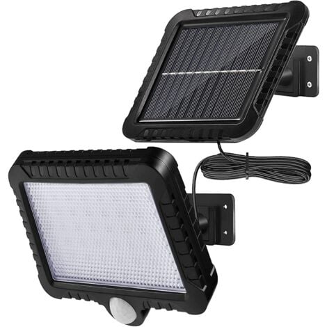 GOTRAYS Luce solare esterna con rilevatore di movimento IP65 Luce solare LED impermeabile con cavo da 5 m Angolo di illuminazione 120°