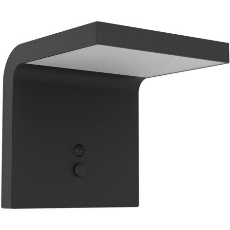 Luce Solare Esterno Moderna Spiante Policarbonato Nero E Bianco Led