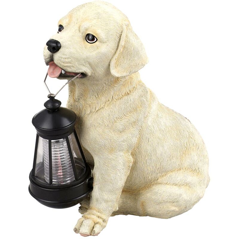 Image of Luce solare per cani da giardino lampada solare solare decorativa per esterno, labrador con lanterna, batteria ricaricabile, 1x led, LxPxH