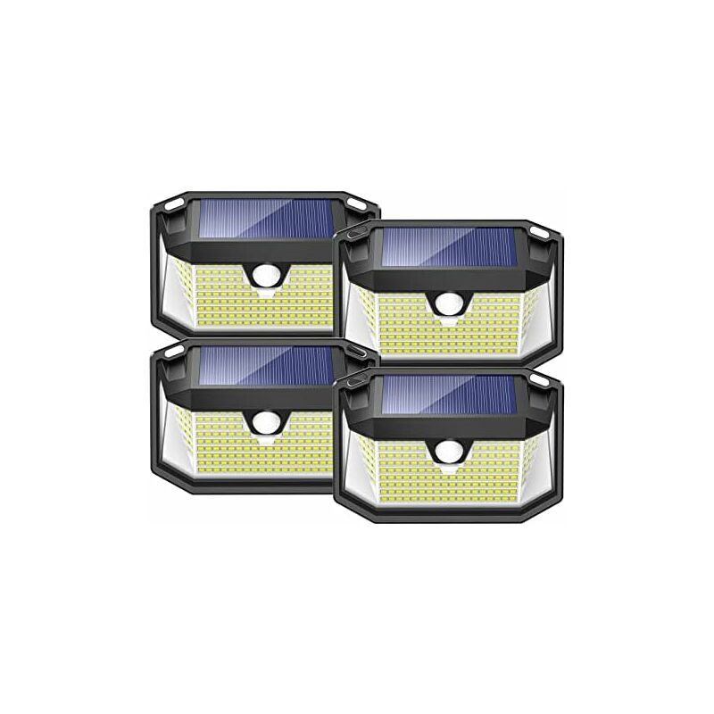 Image of RHAFAYRE Luce solare per esterni 212 Faretti solari per esterni a LED 4 pezzi Luce sensore di movimento impermeabile 270 5 lati 3 modalità di