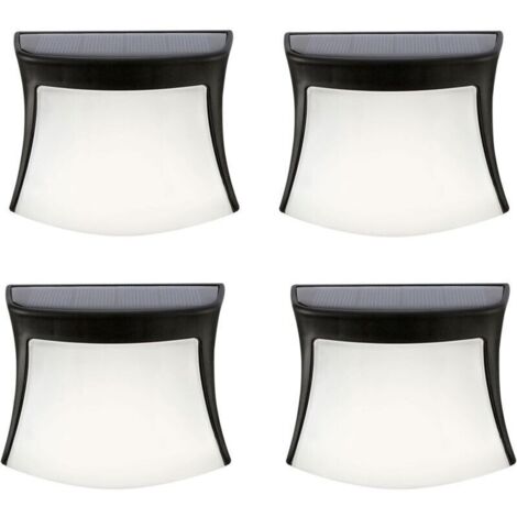 Luce solare per esterni, luce solare da parete impermeabile a 3 LED, illuminazione di sicurezza wireless, luce solare da giardino per patio, cortile, casa, vialetto, scale (confezione da 4) - RW