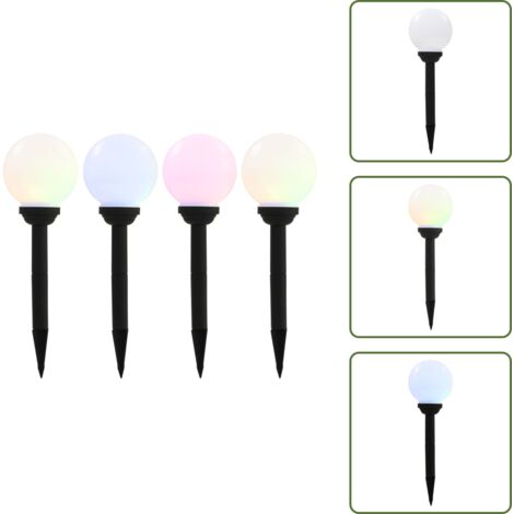 Luce solare - vidaXL Lampade Solari da Esterni Sferiche 4pz LED RGB 15cm - Lampade a sfera