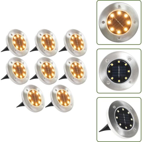 Luce solare - vidaXL Lampade Solari da Terra 8 pz Luci a LED Bianco Caldo - Luce notturna