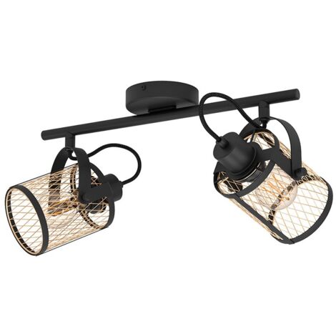 Luce spot Dello Dello Nero, Ottone L: 47,5 B: 18 H: 21 cm dimmerabile