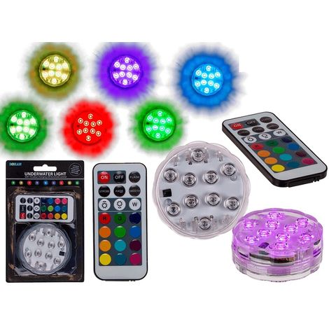 Colori Con La P.Luce Subacquea 10 Led Rgb Cambia Colore Con Telecomando Per Acquario 260110 Lgvshopping