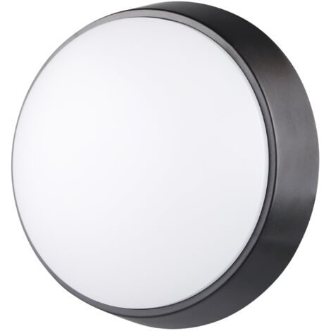 Luceco Eco Paratia Rotonda Illuminazione a LED, Lunetta Bianca e Nera, 21,5 cm, 10 Watt