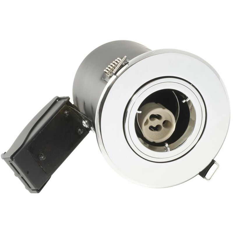 Fire Rated Adjustable Downlight for GU10 - Polished Chrome - Chrome - Luceco