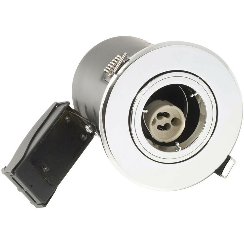 Fire Rated & IP65 Fixed Downlight for GU10 - Polished Chrome - Chrome - Luceco