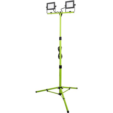Luceco LED Slim Twin Treppiede luce da lavoro, 2 x 15 Watt, Nero e Verde