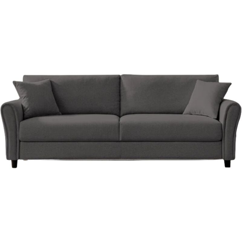 Concept-usine - lucerne - Canapé droit en tissu 4 places gris foncé