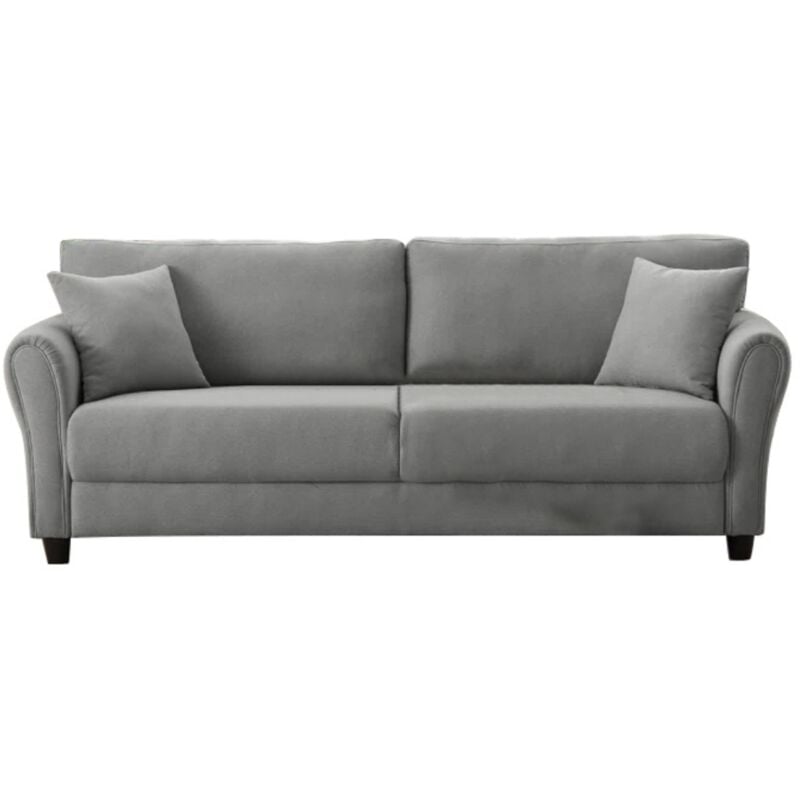 Concept-usine - lucerne - Canapé droit en tissu 4 places gris clair