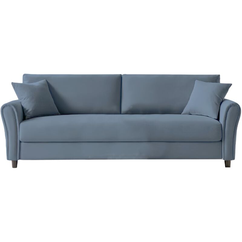 Concept-usine - lucerne - Canapé droit en tissu 4 places bleu clair