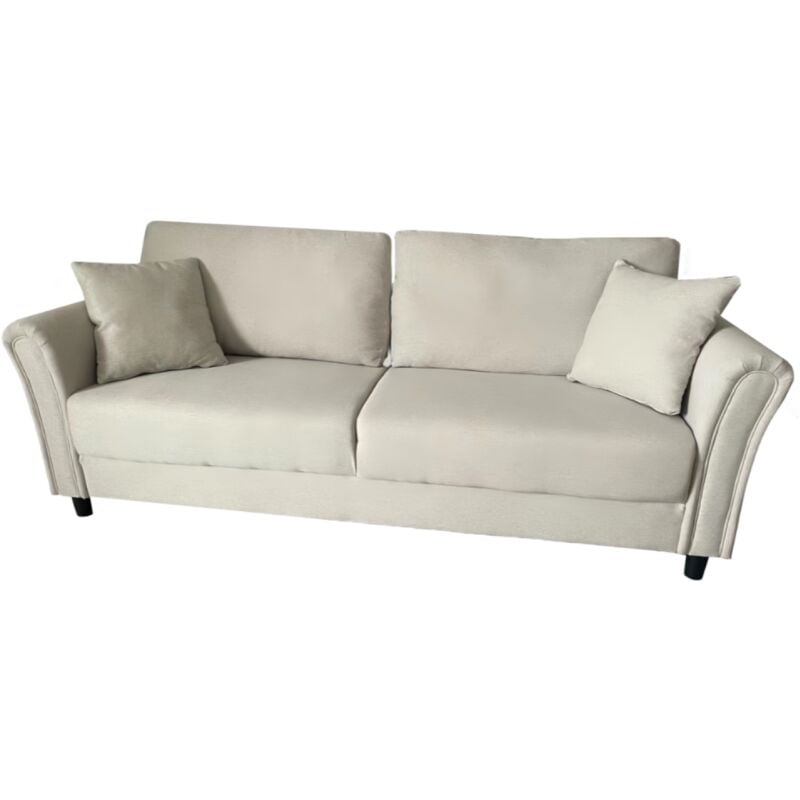 Concept-usine - lucerne - Canapé droit en tissu 4 places beige