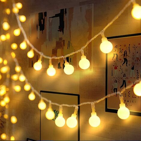 Luces de alambre de cadena de luz LED para exteriores con 100 bombillas Luces decorativas Luces de Navidad Luces de cadena de LED para interiores y exteriores de 10 metros con para Navidad, jardín, gl