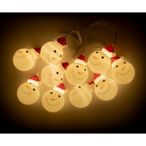 Luces de árbol de Navidad para interiores con forma de muñeco de nieve rebelde (batería)