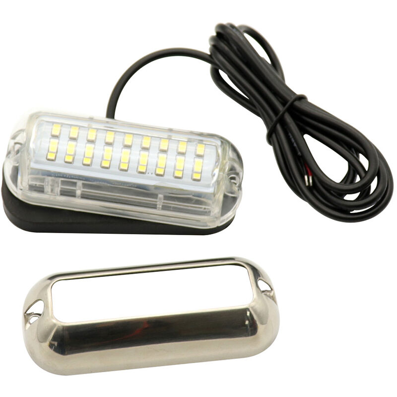 

Luces de barco subacuaticas 27LED, ponton de acero inoxidable, luces marinas de popa para nadar, conducir, pescar, lampara impermeable IP68,blanco