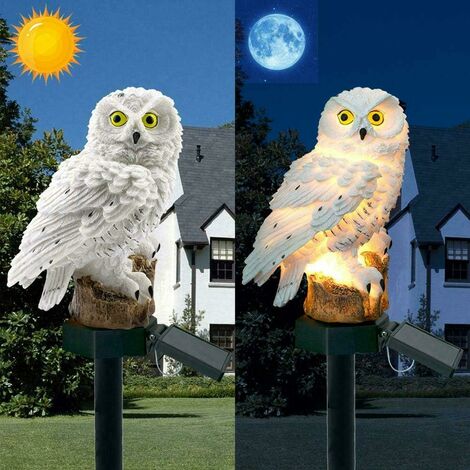 Luces de búho solar al aire libre jardín-impermeable LED búho lámpara de césped