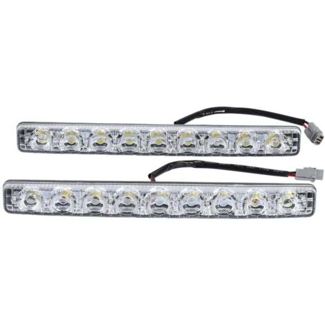 Luces de circulación diurna para coche, faros delanteros, 2 unidades, tira blanca de 9 LED azules, luces de circulación diurna DRL, luz antiniebla para coche.