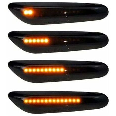 Luces de circulación diurna ZVD con intermitentes laterales LED dinámicos, 2 intermitentes LED ámbar, 16 LED 2835SMD ahumados para E90, E91, E92, E60, E87, E82, E46 y SB10.