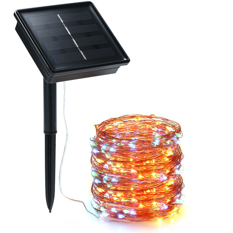 

Luces de cuerda solar, 72 pies 100 LED luz de cuerda, 8 modos, Vistoso