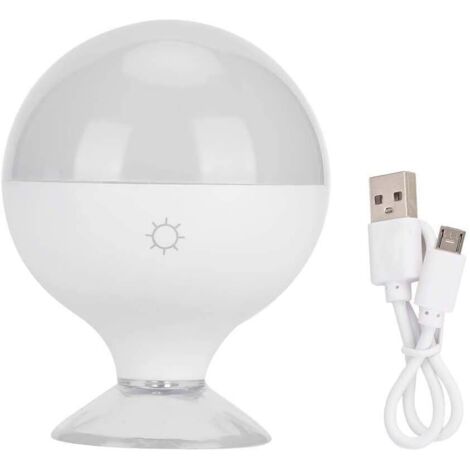 Luces de espejo, bombillas LED regulables estilo Hollywood para espejo de tocador con ventosa para espejo de baño, recargables por USB (B)