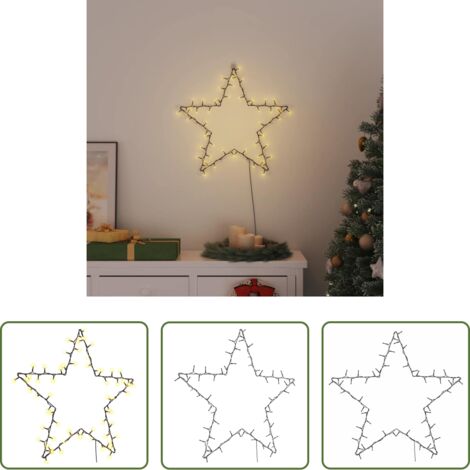 Luces de estrella -  Luces de Navidad Silueta de Estrella 80 LEDs blanco cálido