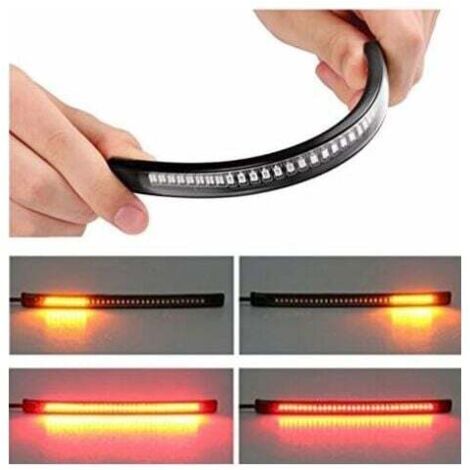 Luces de freno LED de 48 LED para motocicleta, coche, bicicleta, intermitentes, barra de luces, 12 V