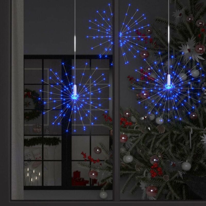 

Luces de fuegos artificiales navidenos 2 uds azul 50 cm 280 LED