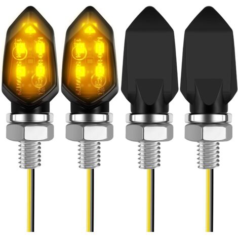 Luces de giro LED para motocicleta, 4 indicadores de giro universales impermeables para motocicleta, señales de giro de 12 V, luces de circulación diurna intermitentes, luces de freno