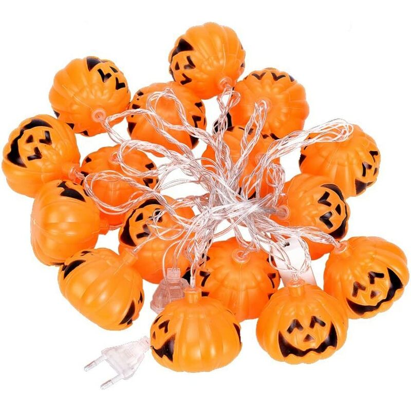 

Luces de hadas de Halloween, luz de cortina de Halloween, luces de hadas de Halloween, decoración de Halloween, guirnalda de calabaza 3M 20LED luces