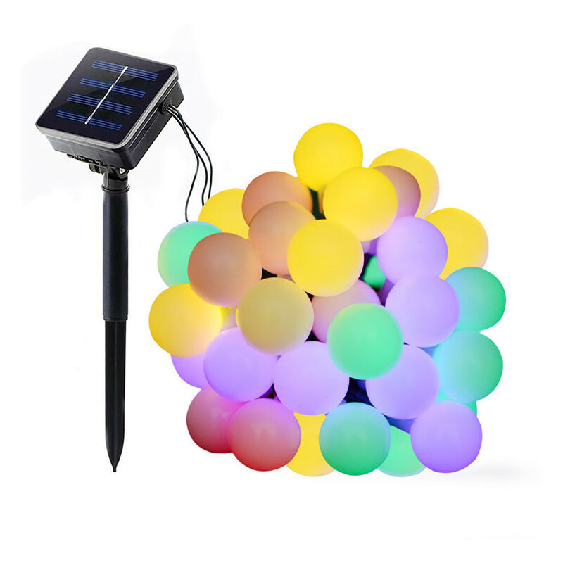 

Luces de hadas solares, 100 LED Luces de cadena de colores para exteriores e interiores IP65 Impermeable 8 modos, Bolas de luz USB Bonita decoración