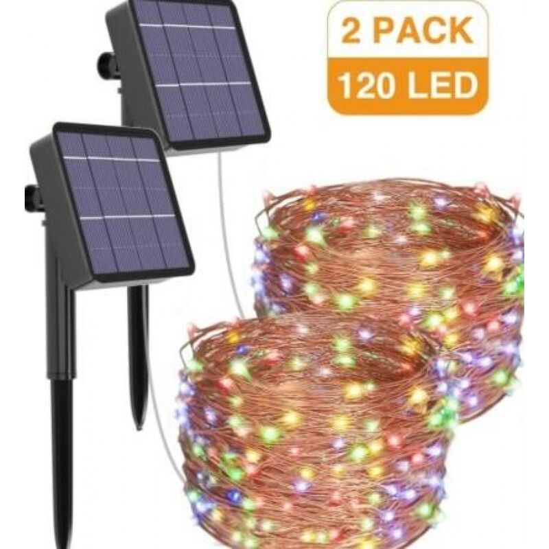 

Luces de hadas solares al aire libre, luces de hadas de alambre de cobre de 10M 120LED