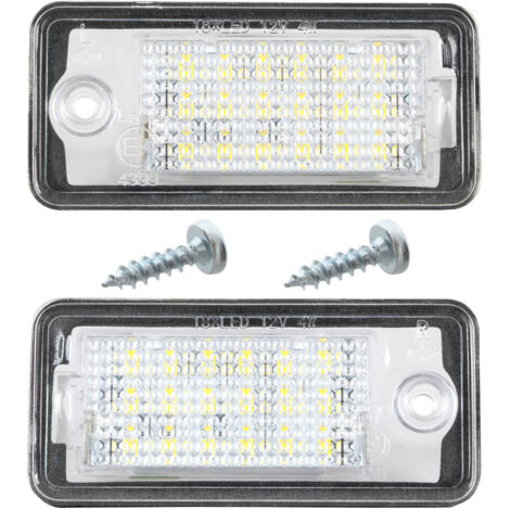 Luces de matr铆cula LED para Audi A3, A4, A6, A8 y Q7 (juego de 2) + 2 tornillos